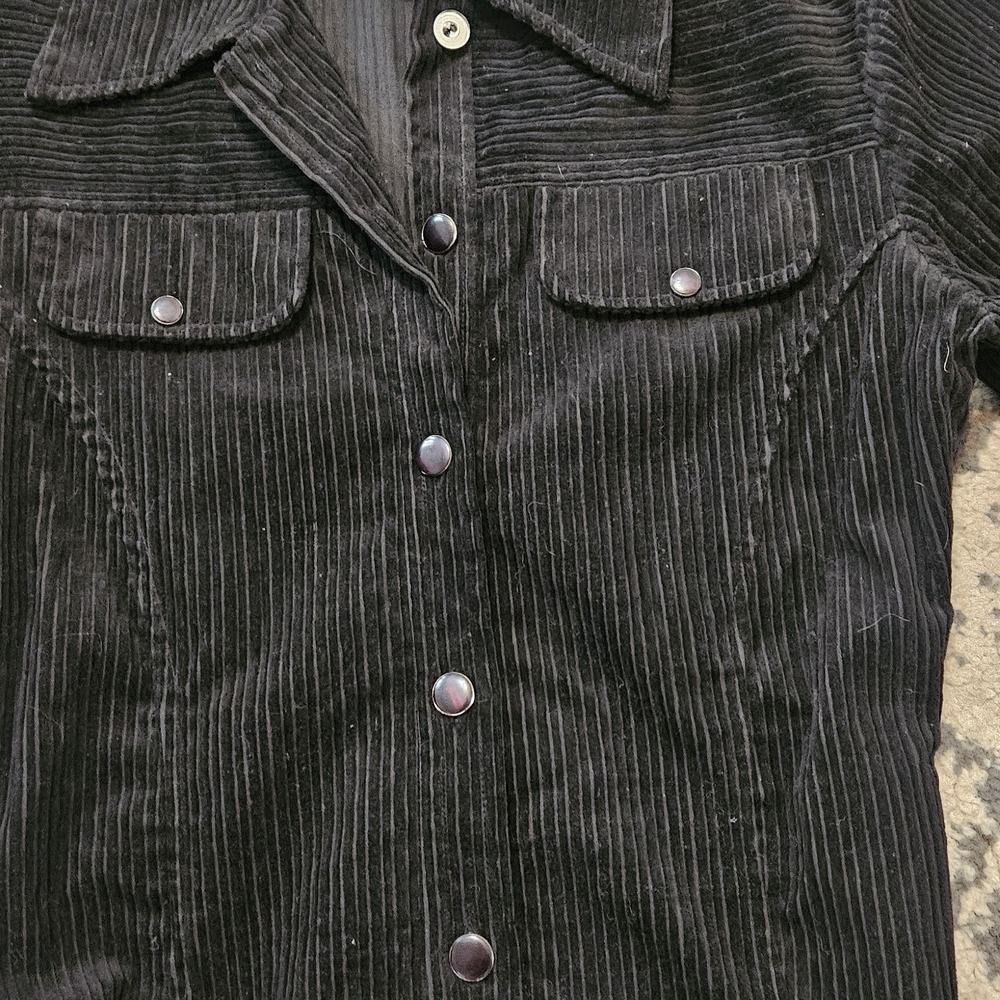 Vintage 90s Just For Wraps Black Corduroy Jacket … - image 2